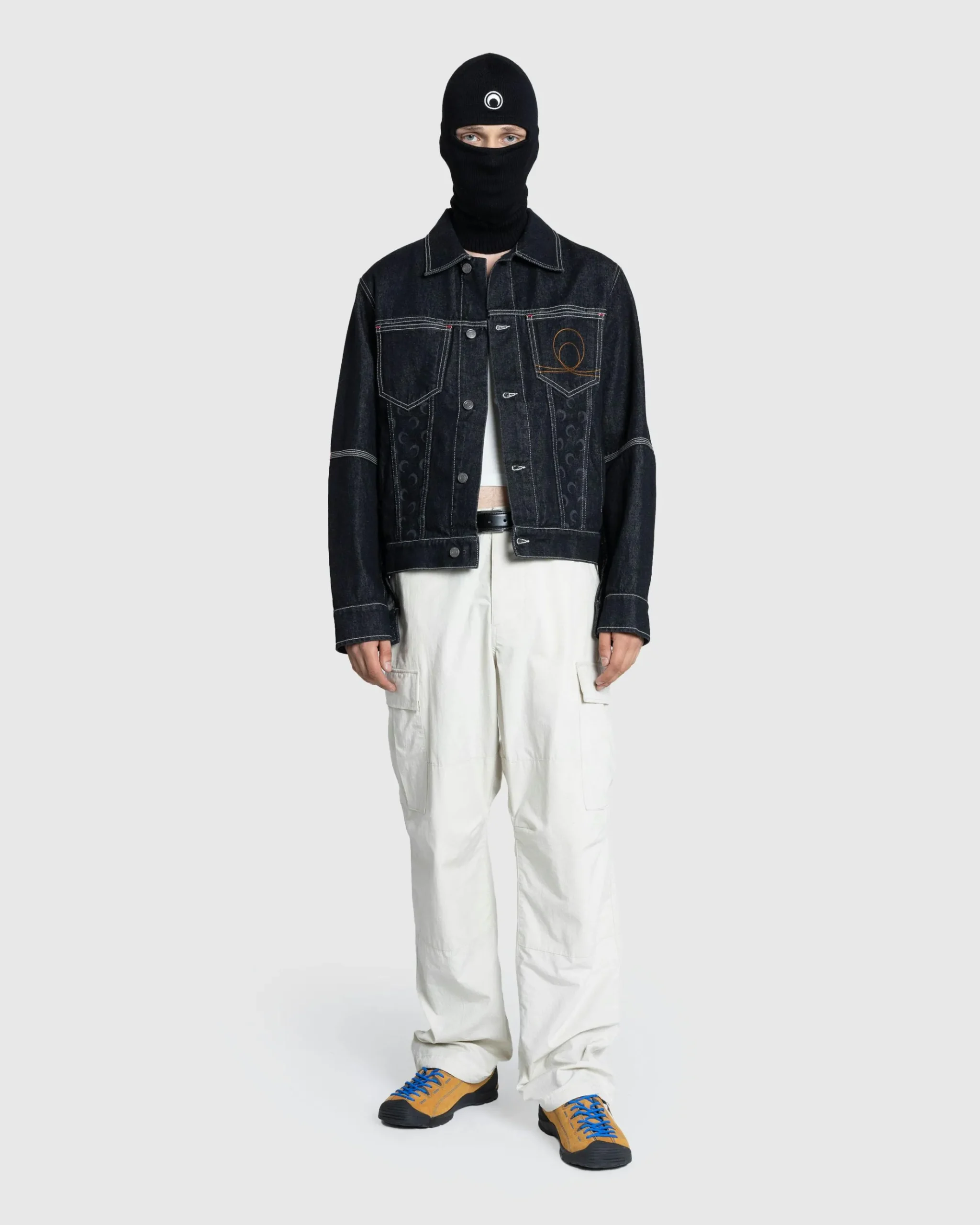 Hot Marine Serre Moon Laser Denim Trucker Jacket black