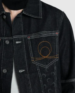 Hot Marine Serre Moon Laser Denim Trucker Jacket black
