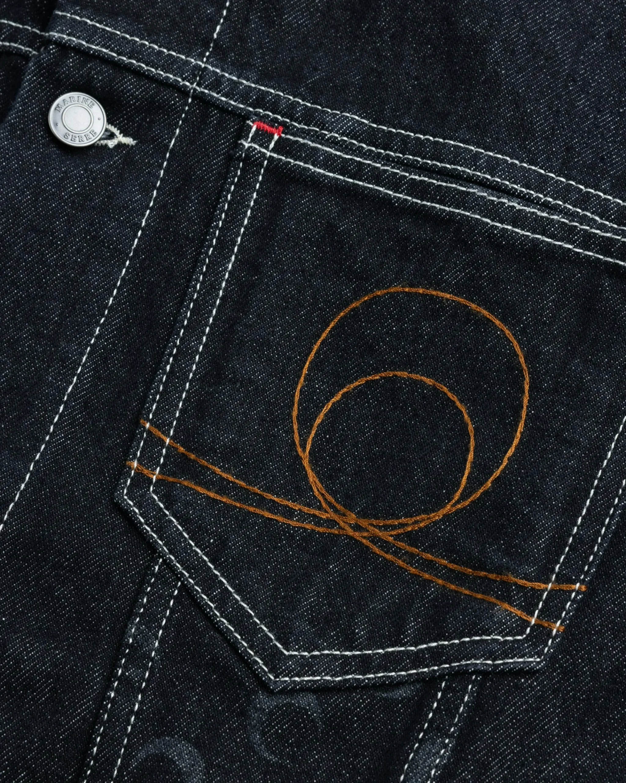 Hot Marine Serre Moon Laser Denim Trucker Jacket black