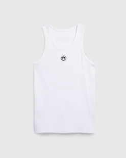 Sale Marine Serre Moon Logo Ribbed Jersey Tank Top white