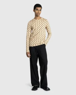 Best Marine Serre Moon Printed Jersey Second Skin Regular Top tan