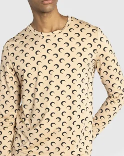 Best Marine Serre Moon Printed Jersey Second Skin Regular Top tan