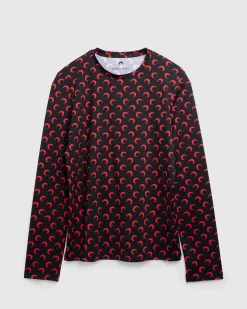 Flash Sale Marine Serre Moon Printed Jersey Second Skin Regular Top Black/Red black&red