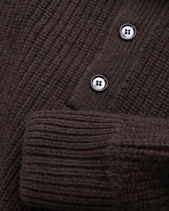 Shop Dries van Noten Mudra Polo Sweater Dark Brown darkbrown