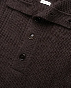 Shop Dries van Noten Mudra Polo Sweater Dark Brown darkbrown