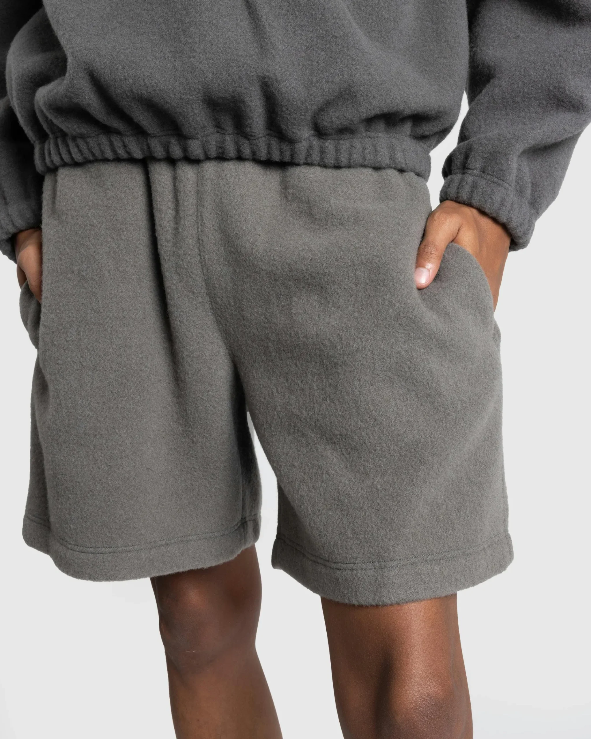 Clearance Rier Natural Fleece Shorts Castlerock grey