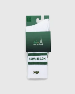 Discount Lacoste Not In Paris Socks /Green white