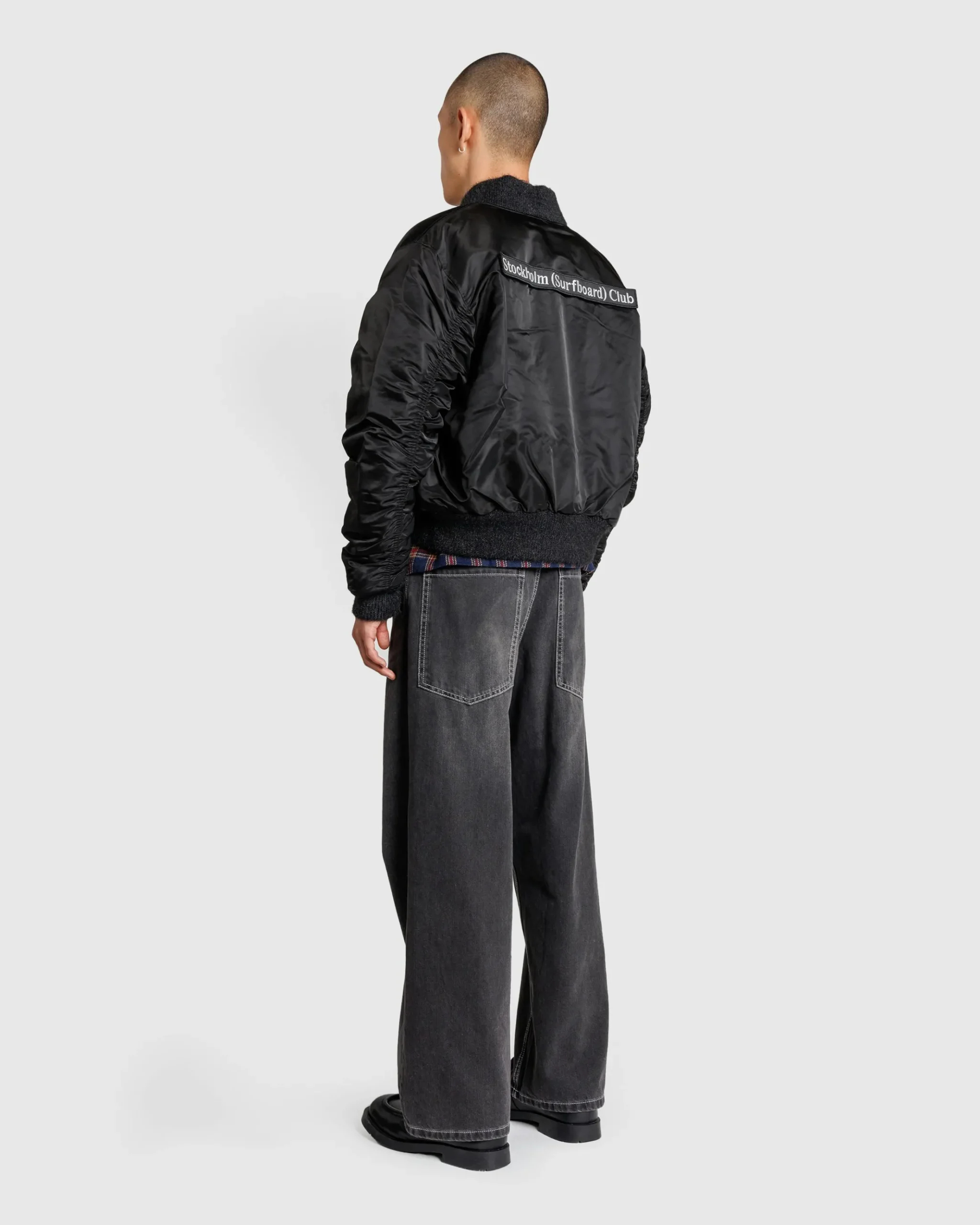 Cheap Stockholm Surfboard Club Nylon Bomber Jacket black