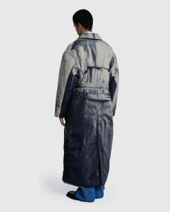 Online Jean Paul Gaultier Nylon Padded Trench Printed "Trompe-l'œil Trench" beige/black
