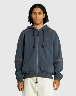 Discount San San Gear Oblique Hoodie Zip-Up Midnight Blue midnightblue