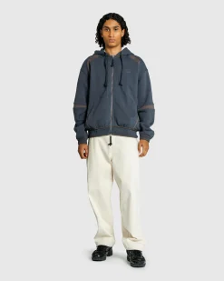 Discount San San Gear Oblique Hoodie Zip-Up Midnight Blue midnightblue