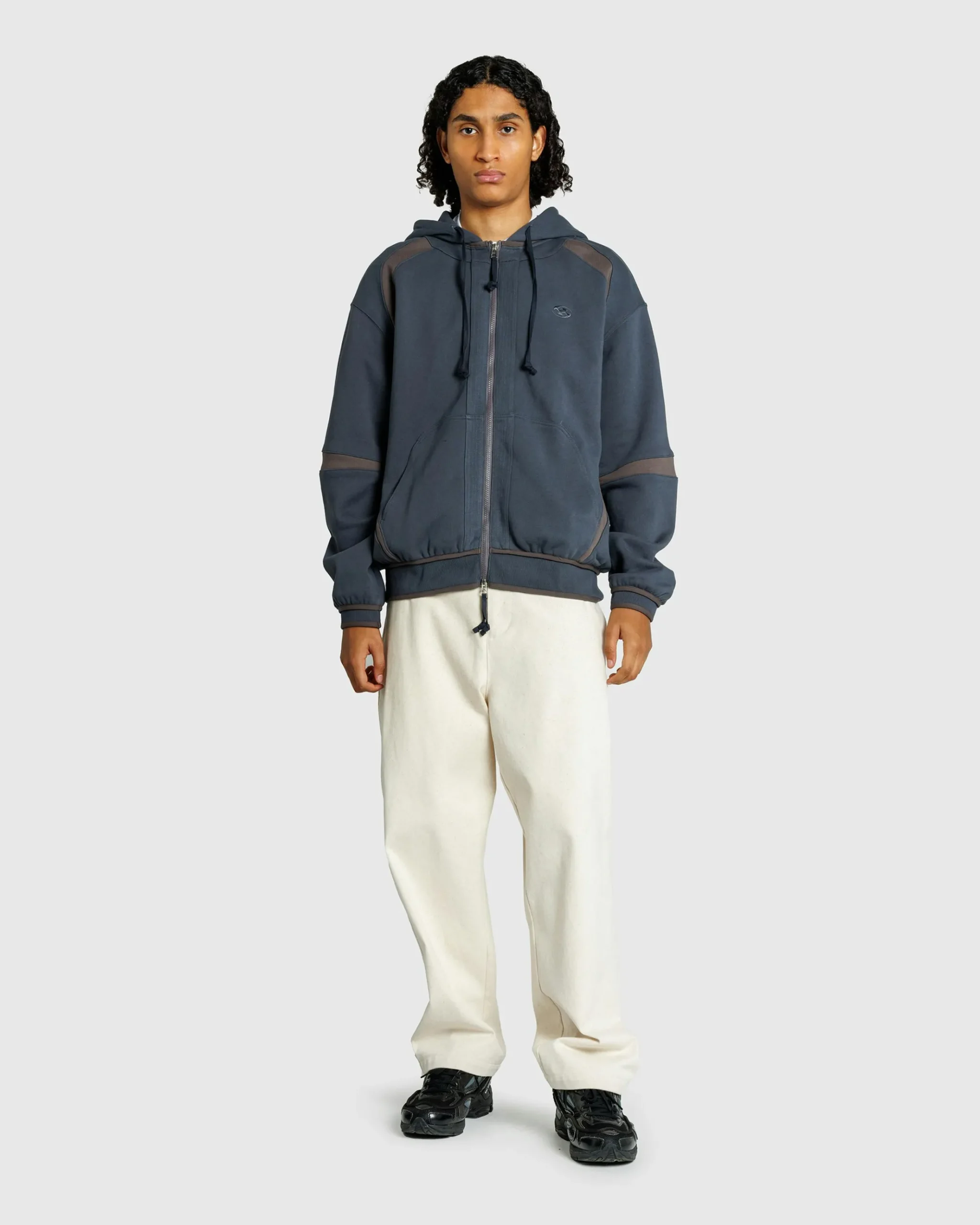 Discount San San Gear Oblique Hoodie Zip-Up Midnight Blue midnightblue