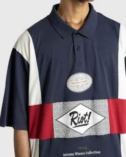 Flash Sale Martine Rose Oversized Paneled Polo blue