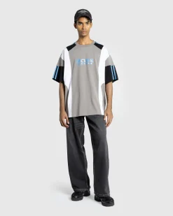 Shop Martine Rose Oversized Paneled T-Shirt grey