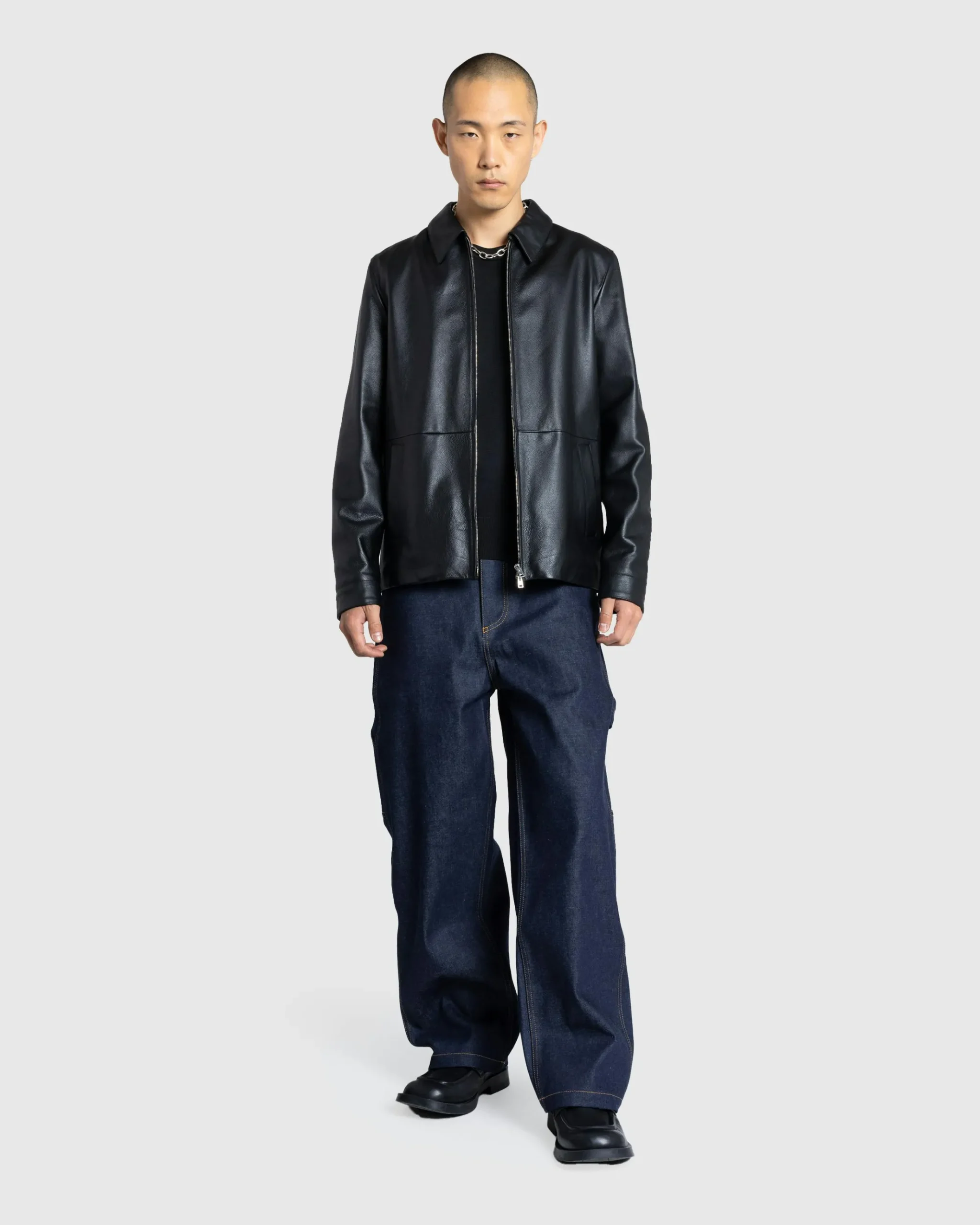 Store Meta Campania Collective Owen Calf Leather Coaching Jacket black