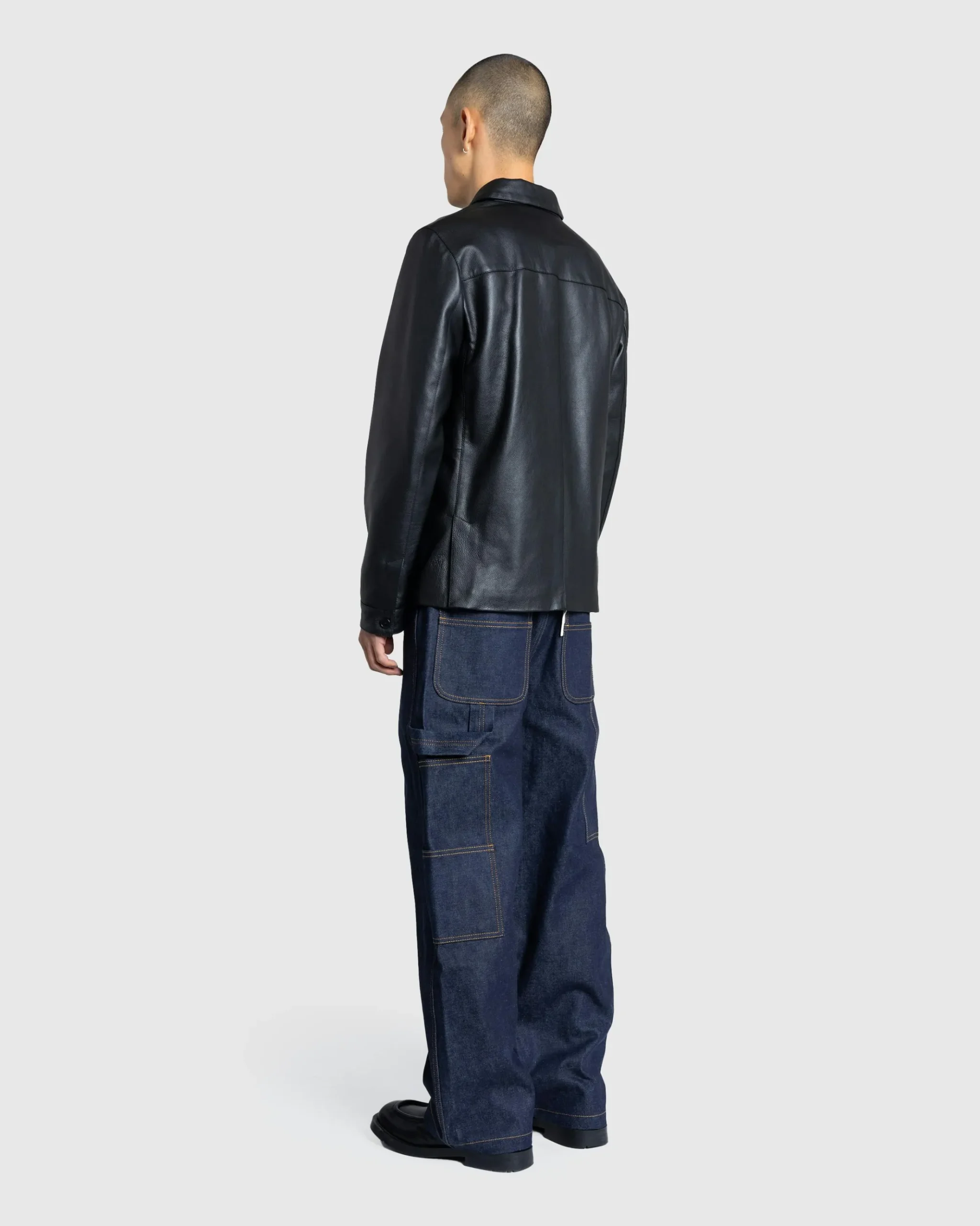 Store Meta Campania Collective Owen Calf Leather Coaching Jacket black