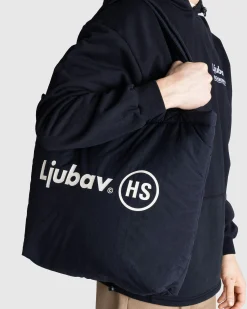 Sale Ljubav Padded Tote Bag black