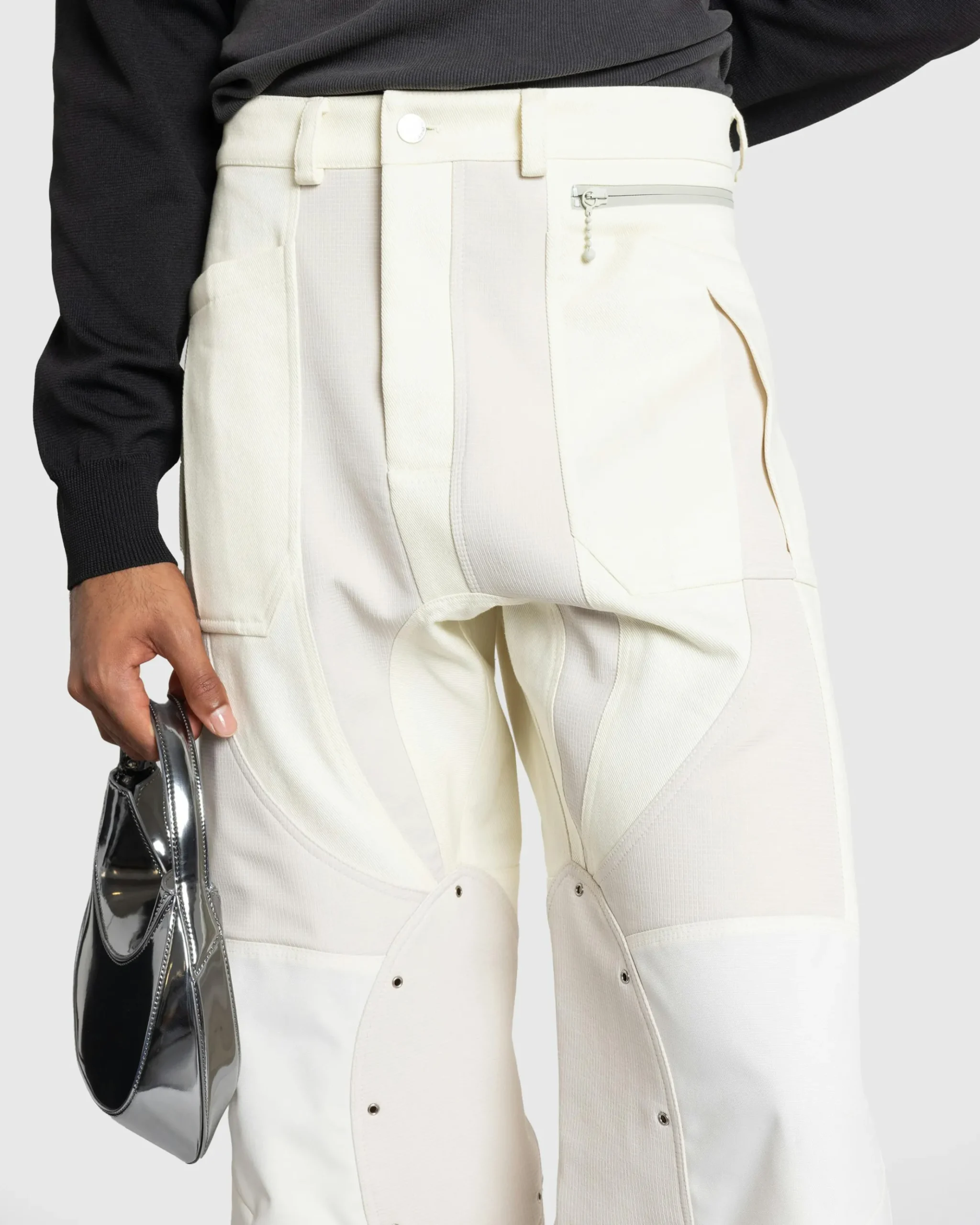 Hot Mugler Pantalon Off White/Snow