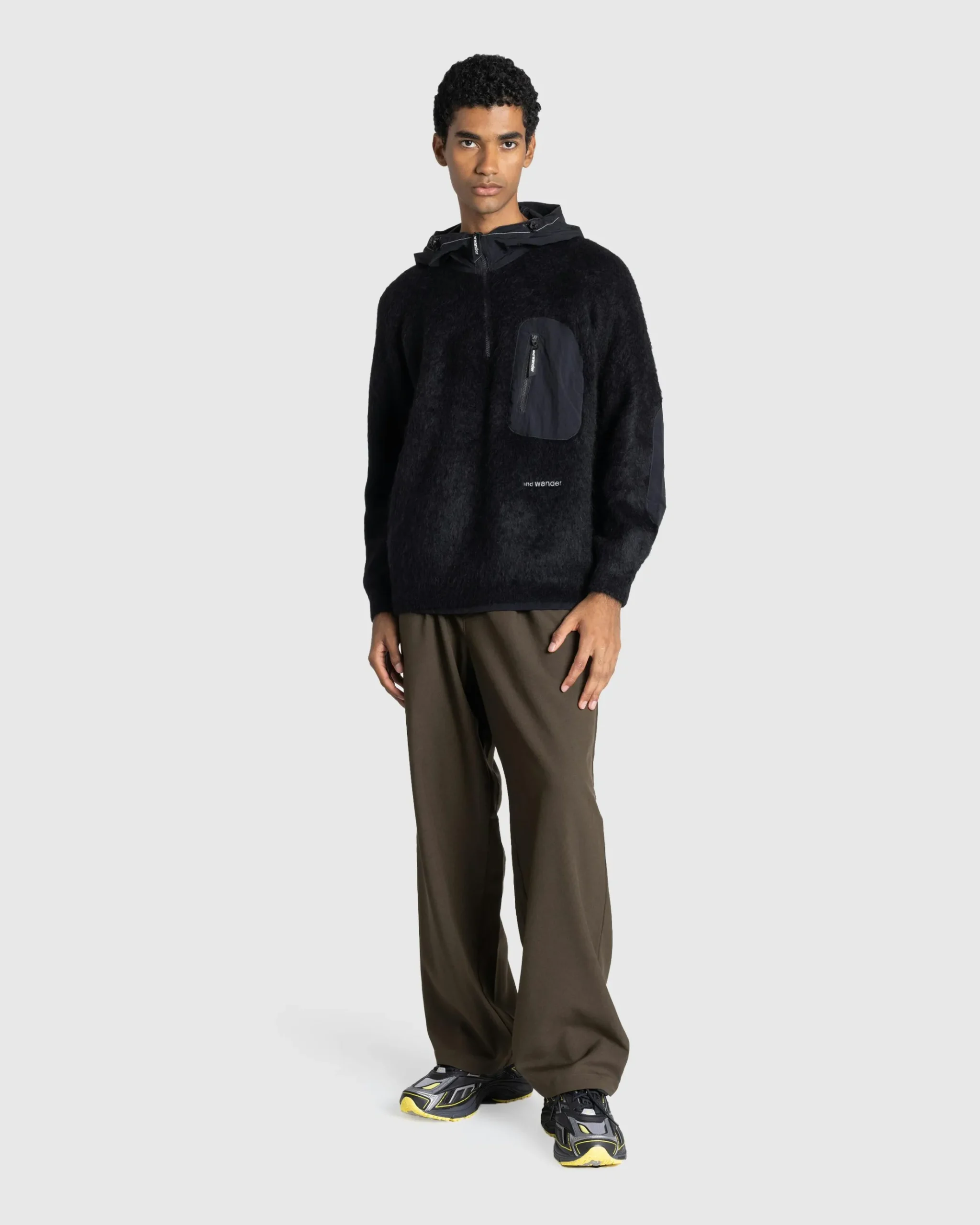 Outlet And Wander PE Melange Twill Wide Pants khaki