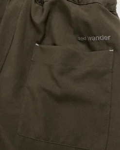 Outlet And Wander PE Melange Twill Wide Pants khaki
