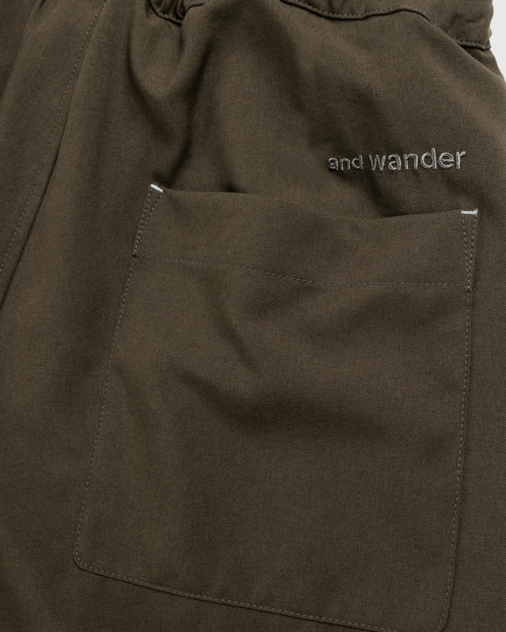 Outlet And Wander PE Melange Twill Wide Pants khaki