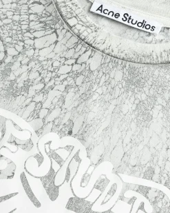 Clearance Acne Studios Plaster Print T-Shirt Faded Black fadedblack