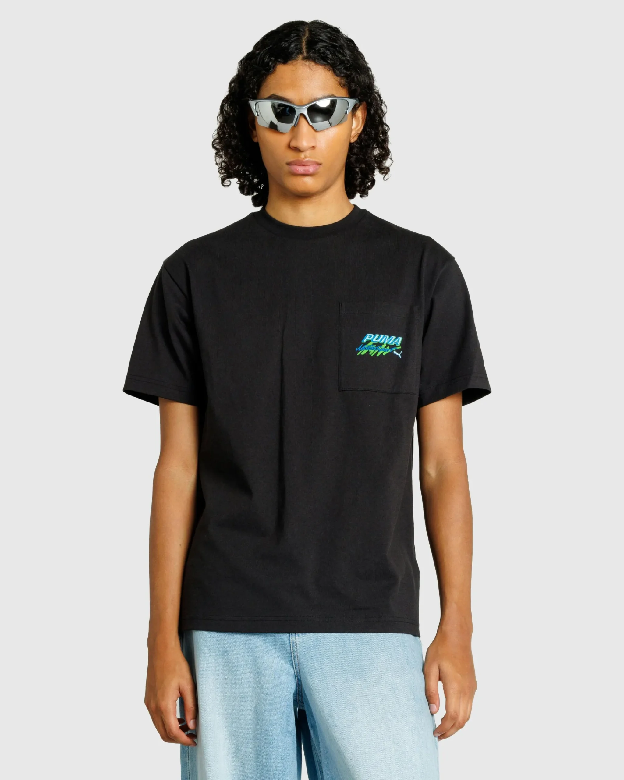 Shop Puma Pocket T-Shirt Black pumablack