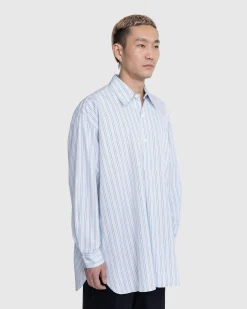 Cheap Our Legacy Popover Shirt Blue Stripe sonicbluestripe