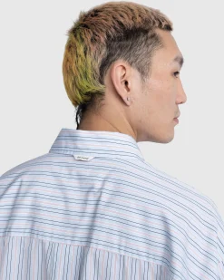 Cheap Our Legacy Popover Shirt Blue Stripe sonicbluestripe