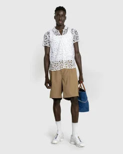 Clearance Bode Primrose Lace Short-Sleeve Shirt natural