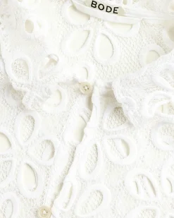 Clearance Bode Primrose Lace Short-Sleeve Shirt natural