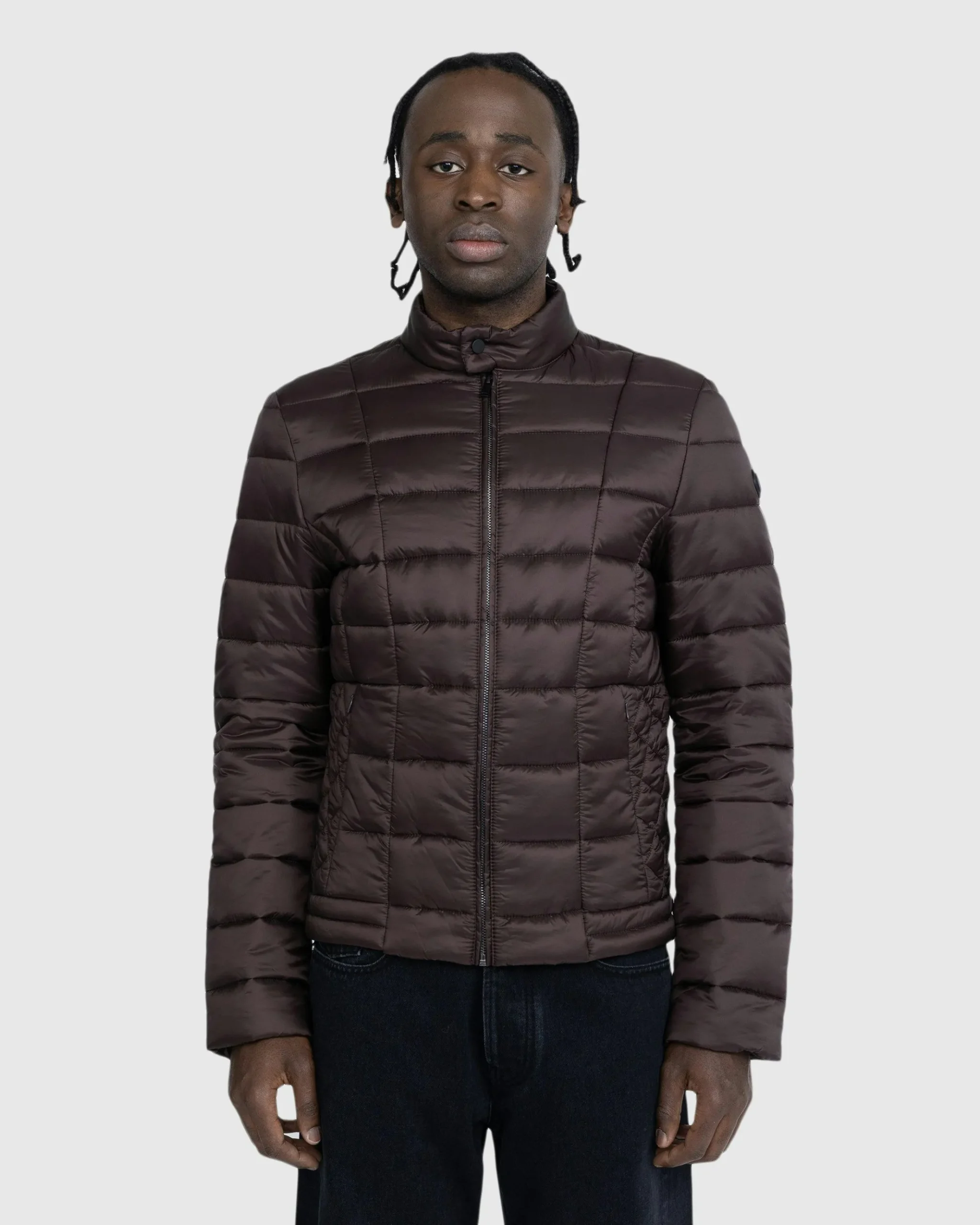 Outlet Trussardi Quilted Jacket Matt Nylon hickory