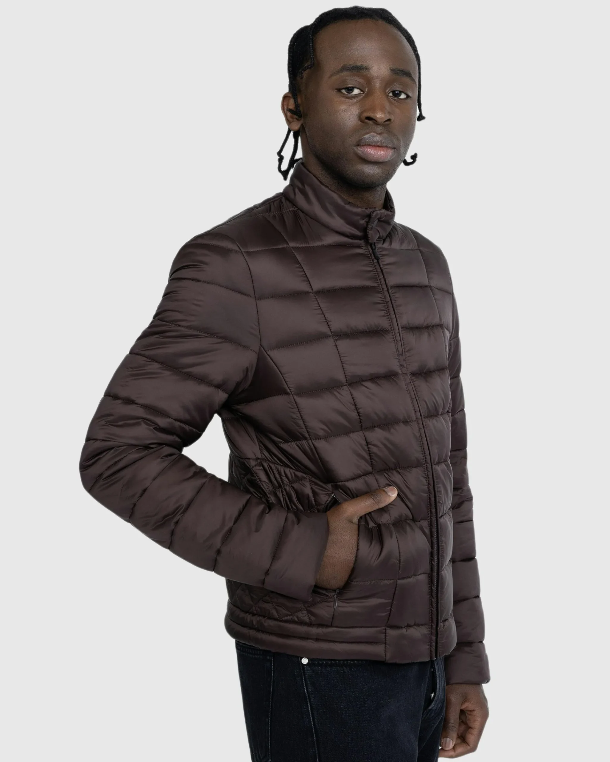Outlet Trussardi Quilted Jacket Matt Nylon hickory