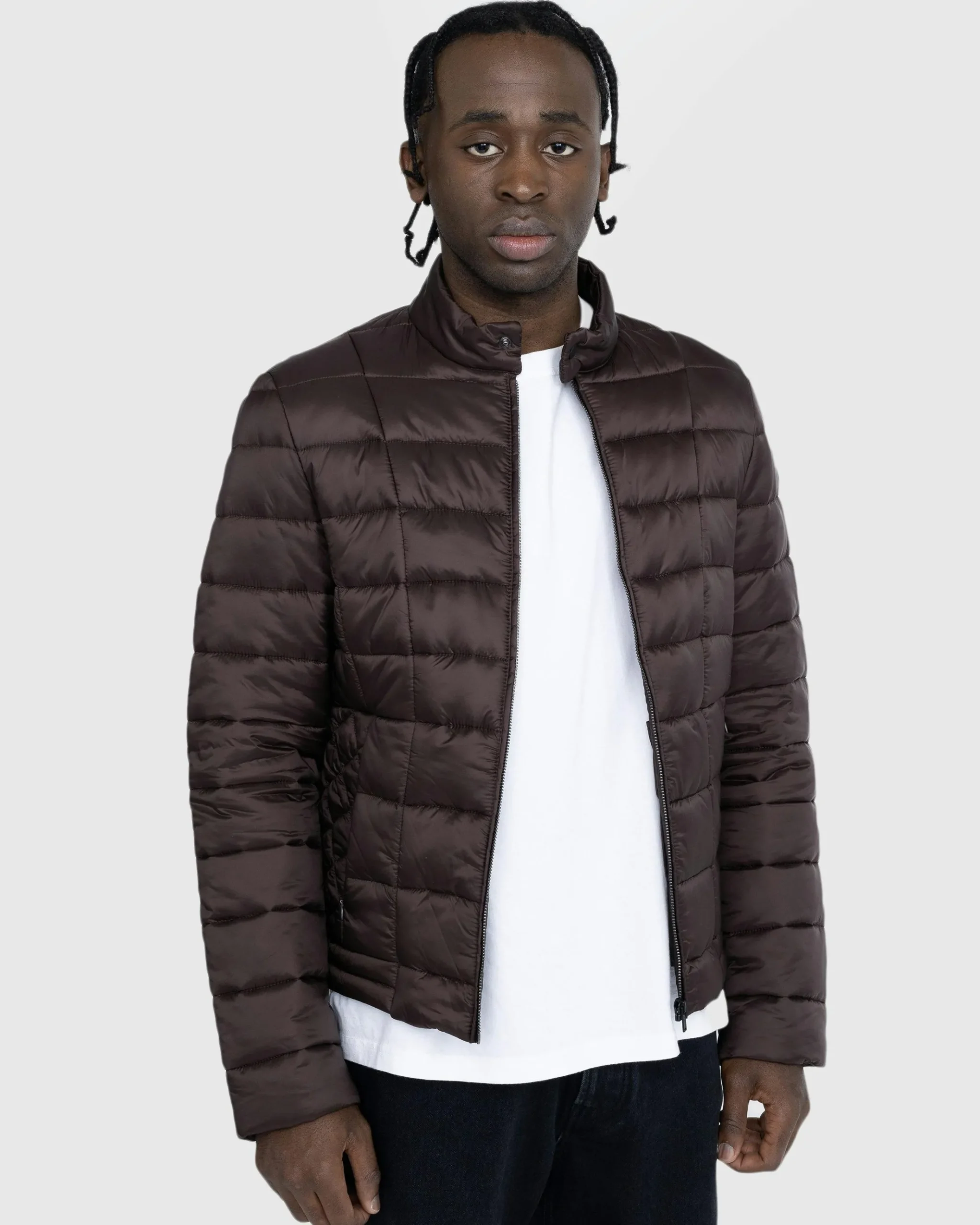 Outlet Trussardi Quilted Jacket Matt Nylon hickory