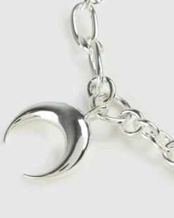 Best Sale Marine Serre Recycled Pewter Moon Chain Shiny Silver shinysilver
