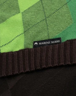 New Marine Serre Regenerated Lozenge Knit Crewneck Pullover Multi green