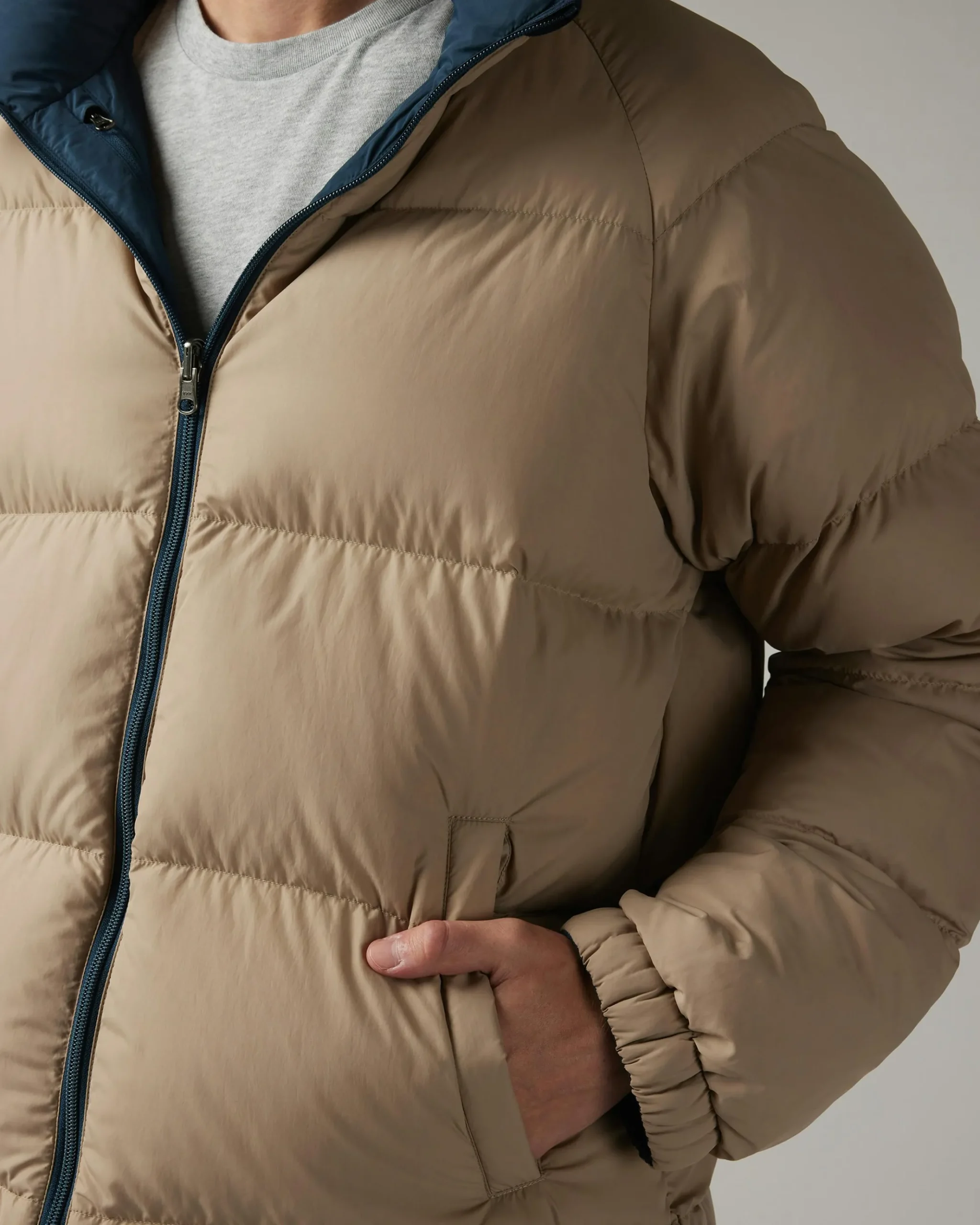 New NANGA Reversible Down Jacket navy/beige