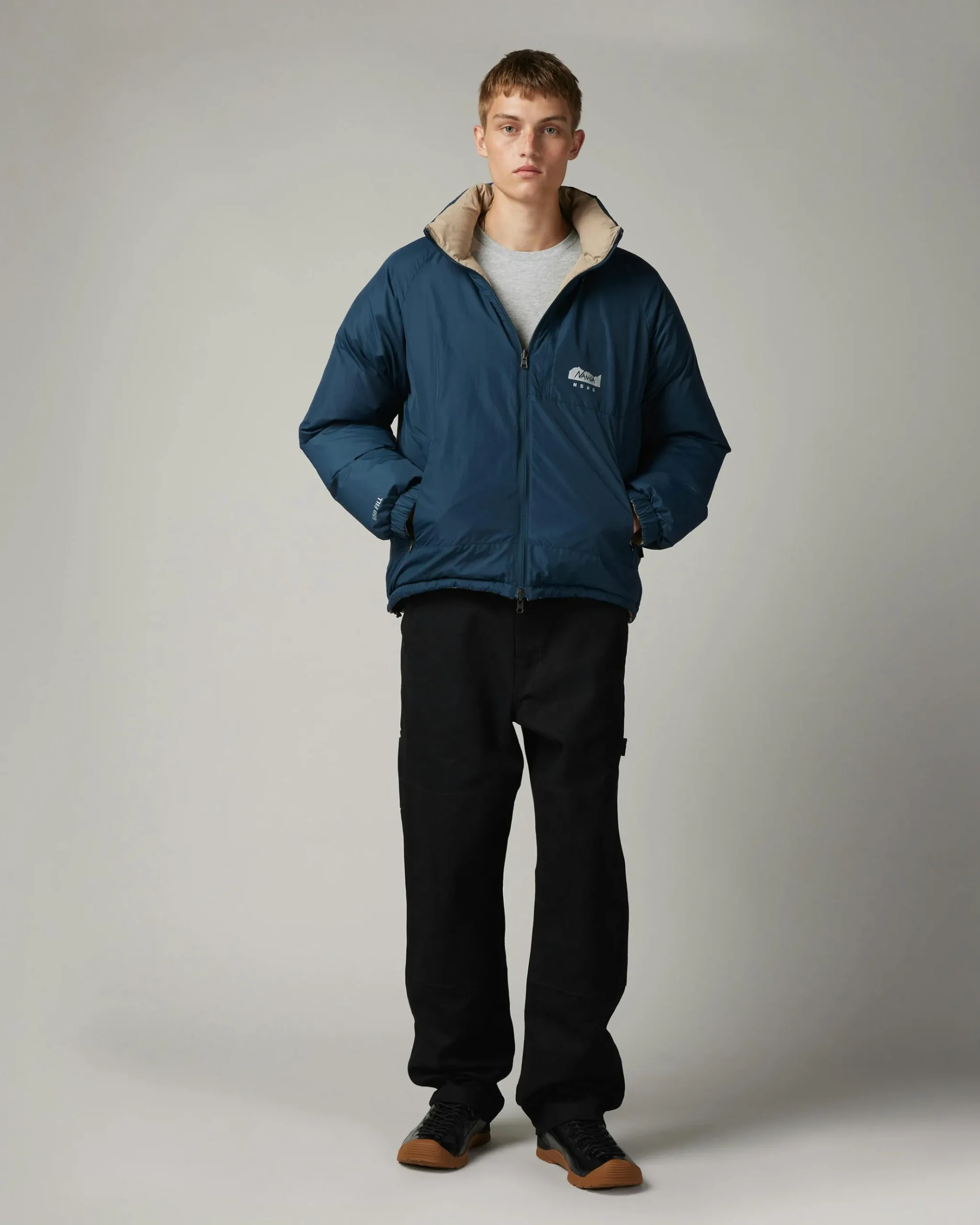 New NANGA Reversible Down Jacket navy/beige