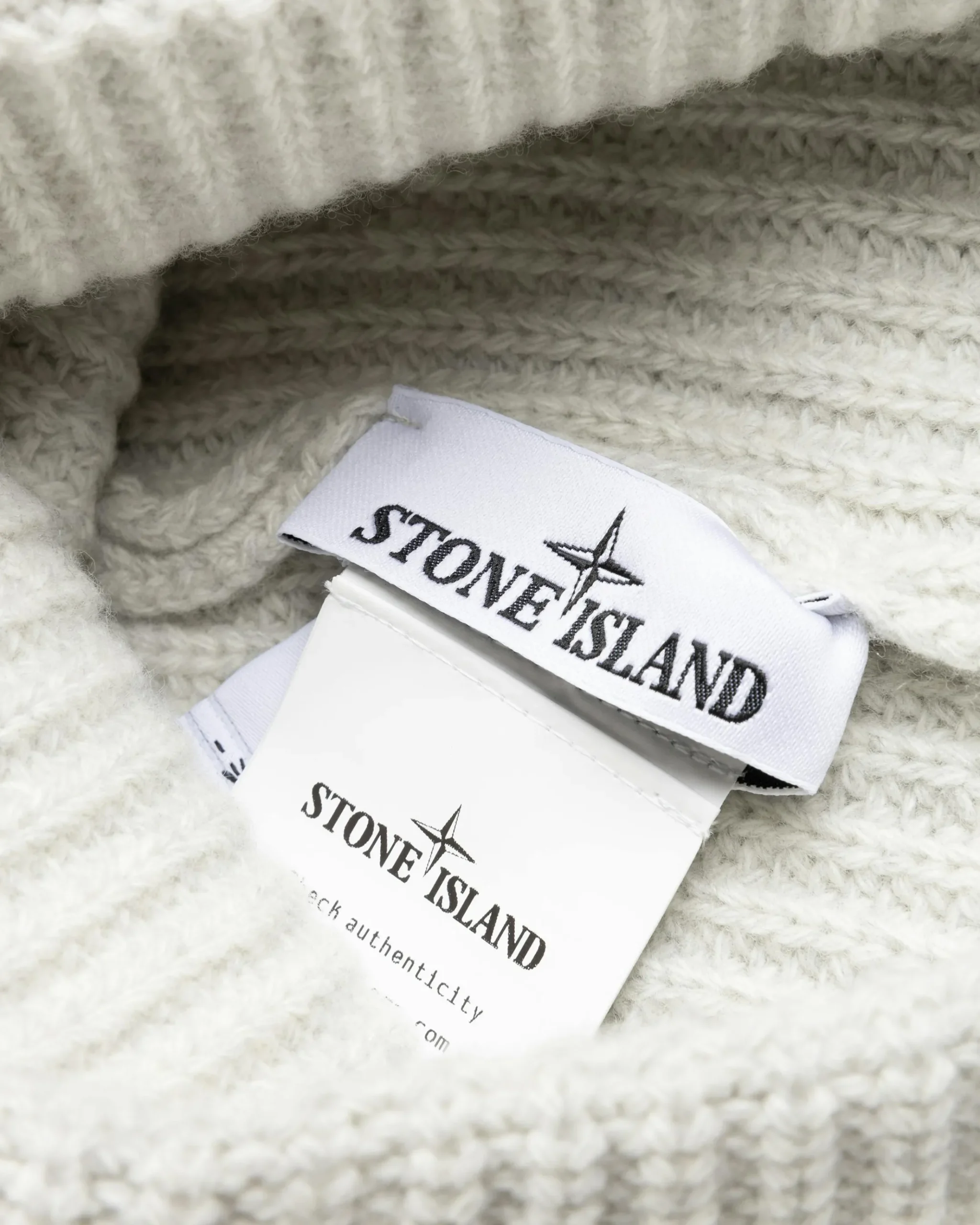 Shop Stone Island Ribbed Wool Beanie Melange Pearl Grey melangepearlgrey
