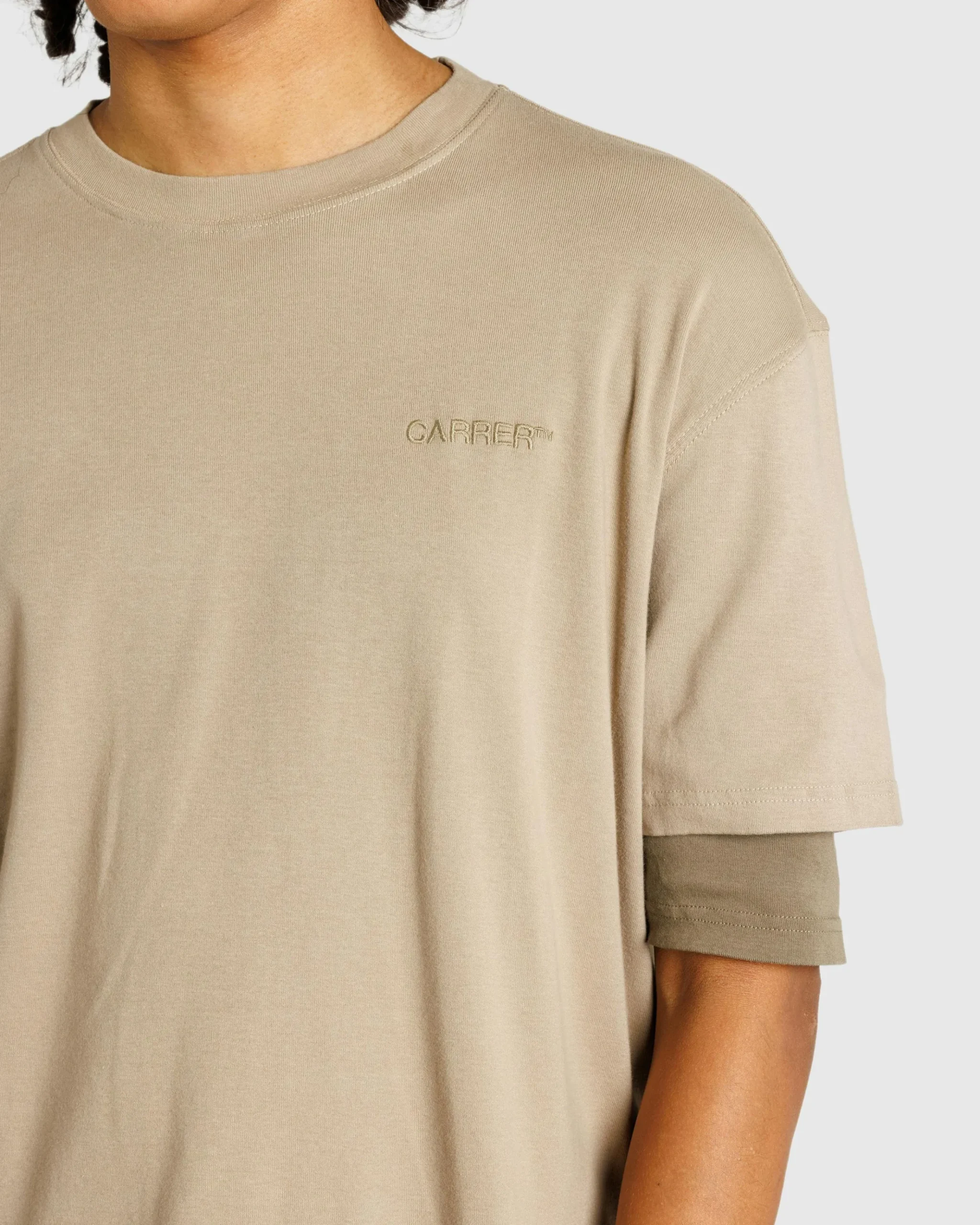 Cheap Carrer Roque Double Hem T-Shirt beige