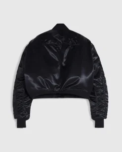 Online Mugler Satin Bomber Jacket Black black/black