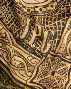 Outlet Jean Paul Gaultier Scarf Printed Cartouche green/ecru/black/orange