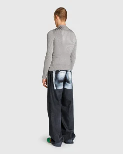Fashion Mugler Sculpting Knit Top Grey Melange greymelange