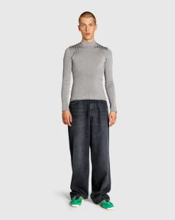 Fashion Mugler Sculpting Knit Top Grey Melange greymelange