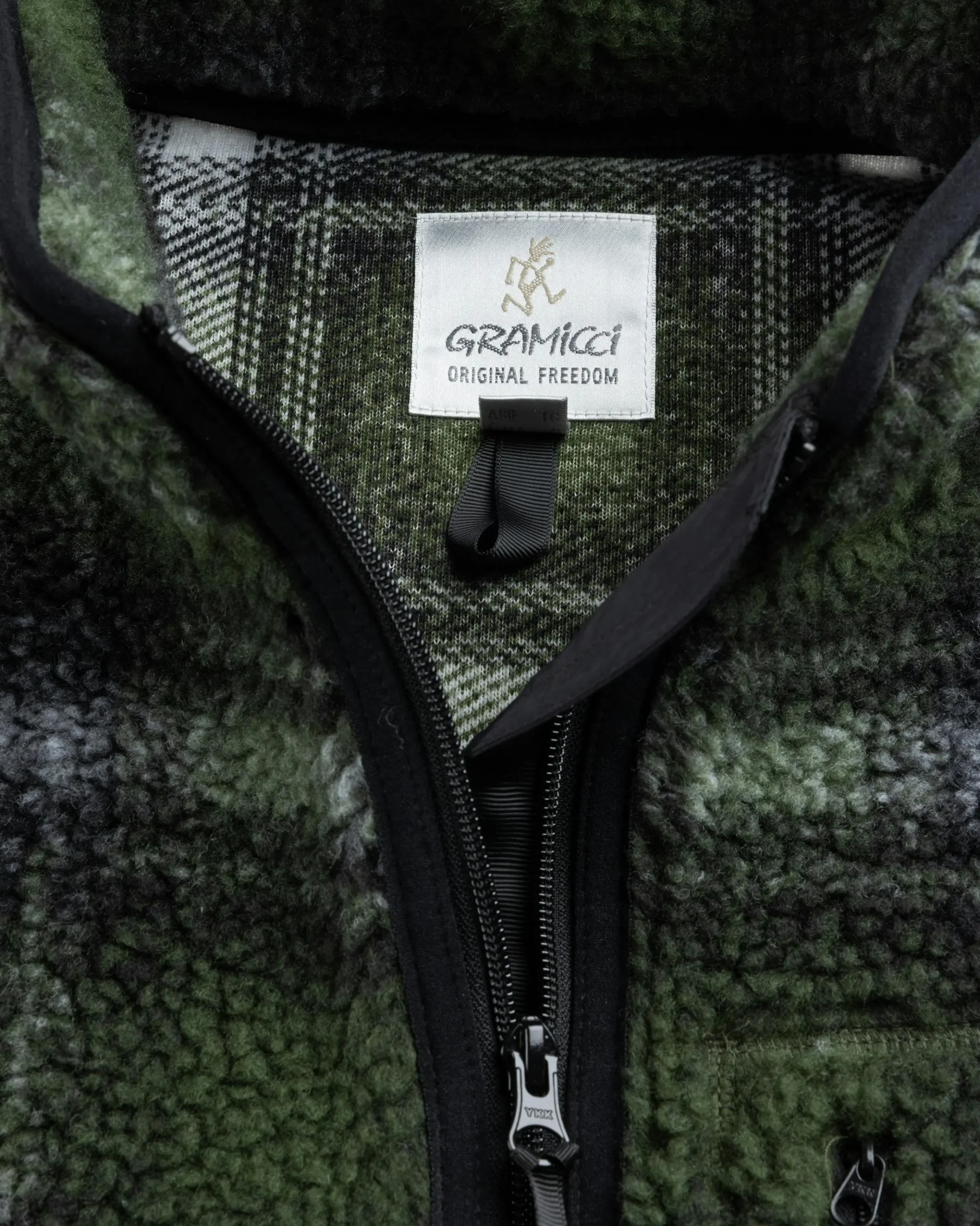 Best Gramicci Shadow Plaid Sherpa Jacket Olive oliveshadowplaid