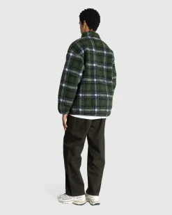 Best Gramicci Shadow Plaid Sherpa Jacket Olive oliveshadowplaid