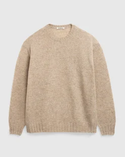 Fashion Auralee Shetland Wool Cashmere Knit P/O Beige topbeige