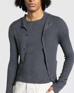 Flash Sale Rier Silk Knit Cardigan Castlerock grey
