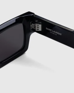 Cheap Saint Laurent SL 572 Square Frame Sunglasses Black/Crystal black-crystal-grey