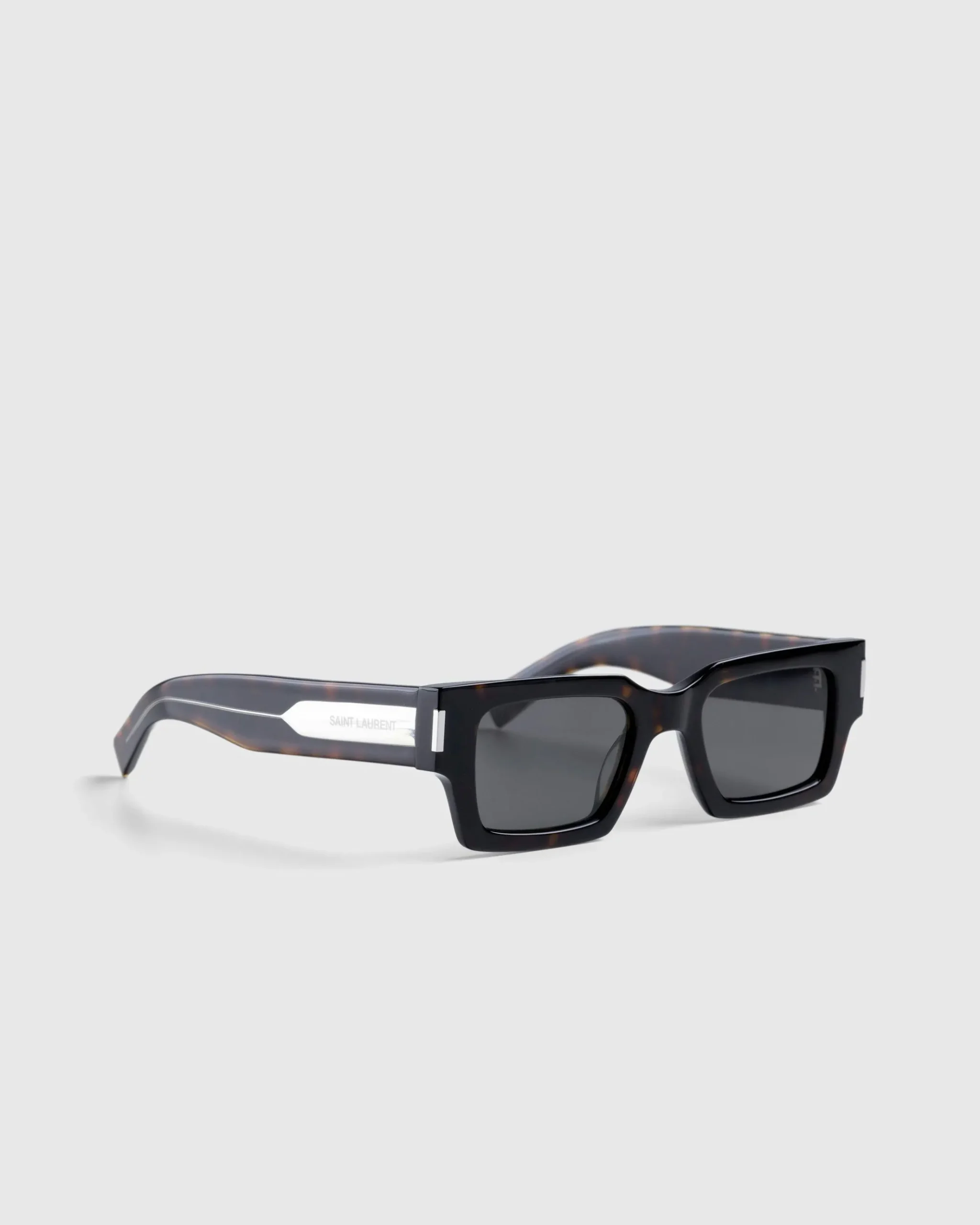 Discount Saint Laurent SL 572 Square Frame Sunglasses Havana/Crystal/Grey havana-crystal-grey